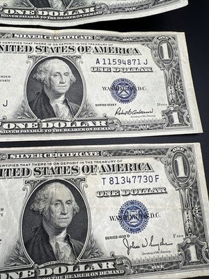 Lot of 5 1935 Silver Certificates Fine / VF Circ #703