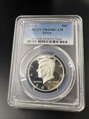 2011 S Kennedy 90% Silver Proof Half Dollar Coin PCGS PR69 DCAM #069