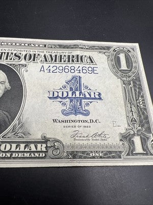 1923 $1 One Dollar Blue Seal Silver Certificate Choice VF Very Fine FR-237 #469