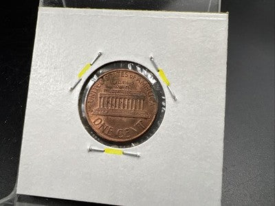 Lincoln Memorial Cent Penny Major Struck Through Obverse Error BU UNC RB #a