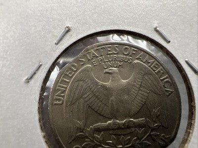 1981 P 25c Washington Quarter Coin Double Clipped Planchet Error