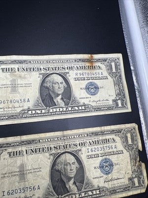 Lot of 8 VERY CIRC 1957 1935 $1 Dollar Silver Certificate Blue Seal Notes #42