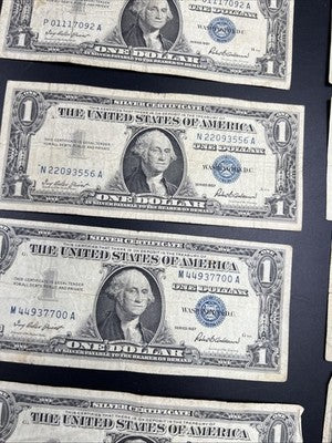 Lot of 10 1957 $1 One Dollar Silver Certificate Blue Seal Notes G / VG #138