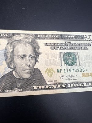2013 Star * $20 FRN Federal Reserve Note CH AU About UNC #296