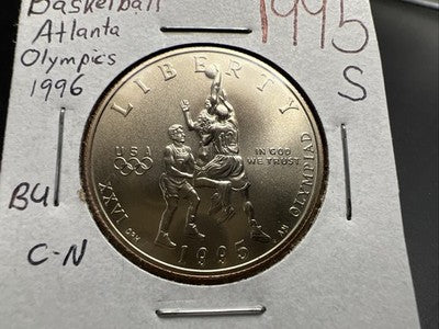 1995 S 50c Basketball Atlanta Olympics Commemorative Half Dollar Coin Gem BU S#1