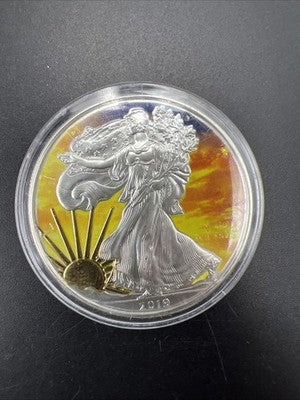 2019 1 Oz American Silver Eagle Coin Colorized Enhanced Gem UNC SK#a