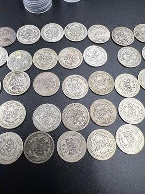 50 Coin Barber 90% Silver Dime Roll AG About Good Circ Conditions SK#g