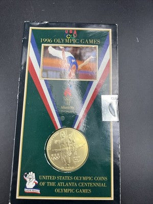 1995 Atlanta Olympics Gymnast Silver Dollar Coin in US Mint Olympic Pack