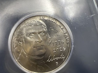 1776 - 2026 P 5c Double Date Jefferson Nickel ICG MS66 FS #57