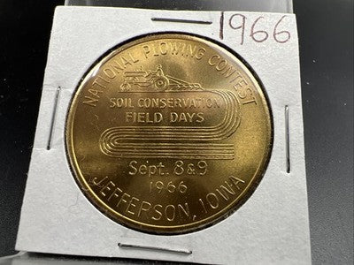 1966 Iowa National Plowing Contest Medal CH BU UNC