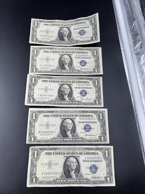 Lot of 5 1935 Silver Certificates Fine / VF Circ #703
