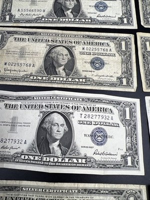 Lot of 16 1957 1935 $1 Dollar Silver Certificate Blue Seal Notes VG / F #42