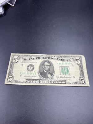 1950 B $5 FRN Federal Reserve Note VG Very Good Circ Five Dollar Bill #680
