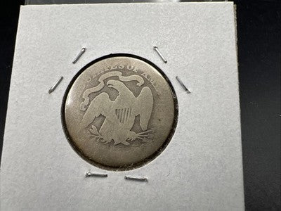 1877 P 25c Liberty Seated Quarter Coin AG About Good Very Circ