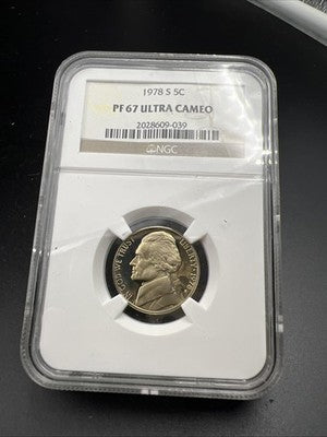 1978 s 5c Jefferson Proof Nickel Coin PF67 UCAM #039