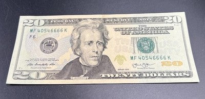 2013 $20 FRN Federal Reserve Note VF Circulated Neat Serial # 40546666