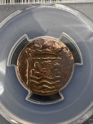 1789 VOC Netherlands East Indies Duit Holland Coin New York Penny PCGS Genuine B