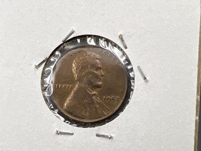 1953 P 1c Lincoln Wheat Cent Penny Retained Cud Error Coin CH VF/ XF Circ