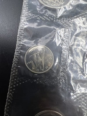 1968 Canada 6 Coin Set with No Island Variety Dollar Coin UNC