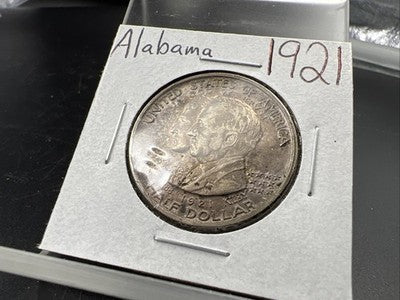 1921 50c Alabama Classic Commemorative Silver Half Dollar Coin AU About UNC
