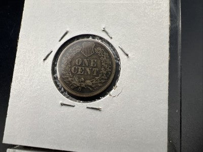 1860 1c Indian Cent Penny Coin Fine Details ED Round Bust