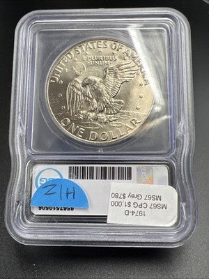 1974 D $1 Ike Eisenhower Clad Copper Nickel Dollar Coin ICG MS67 #06