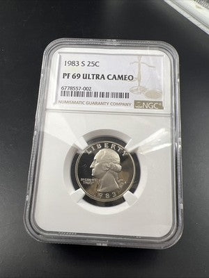 1983 S 25c Washington Proof Copper Nickel Clad Quarter Coin NGC PF69 UCAM #002