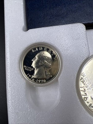 1776 - 1976 S US Mint Proof Silver Bicentennial 3 Coin Set 40% Silver w/ Box S#3