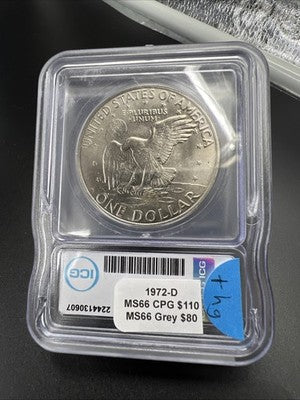 1972 D $1 Ike Eisenhower Clad Copper Nickel Dollar Coin ICG MS66 #607