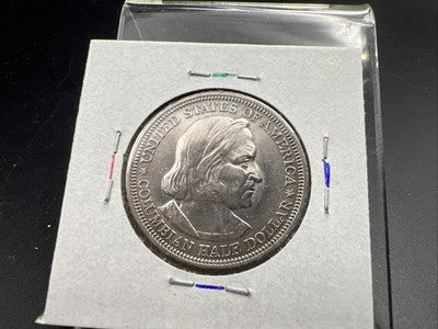 1893 50c Columbian Silver Half Dollar Coin AU About UNC