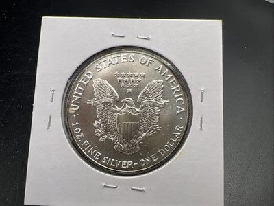 1992 1 Oz ASE American Silver Eagle Coin Gem BU Neat Toning Toner Obverse #a