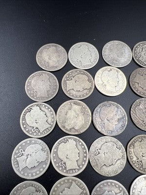 Barber Quarters 90% Silver Coin Quarter Roll $10 Face Value 40 Coins AG/G SKU#3Z