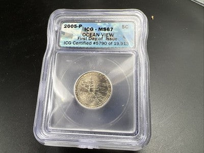 2005 5c Ocean View Westward Journey Nickel Coin ICG MS67 Gem BU