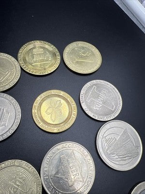 Lot of 20 $1 Casino Dollar Gaming Tokens Metal Circulated Conditions SKU#7524