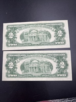 Lot of 2 1963 $2 Two Dollar Bill USN Notes XF / AU #614