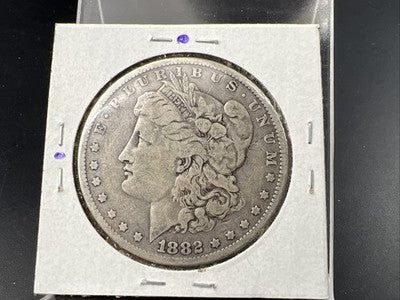 1882 O / S Strong $1 Morgan Silver Dollar Coin Fine Circ SK#A