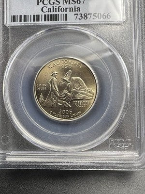 2005 D 25c California State Statehood Quarter Coin MS67 PCGS Satin Finish #066