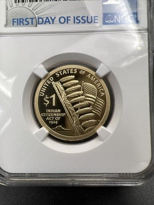 2024 S $1 Indian Citizenship Act Native Dollar Coin PF70 NGC