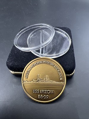 USS Arizona Museum Association Medal Pearl Harbor  BB-39 Commem UNC in box
