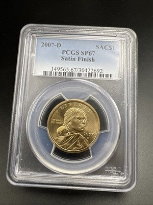 2007 D $1 Sacagawea Native Dollar Coin SP67 PCGS Satin Finish