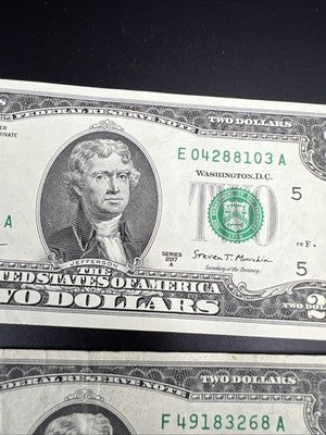 $2 Bill Collector's Lot 1953 C USN 1976 FRN 2017 A FRN F / VF Conditions #293
