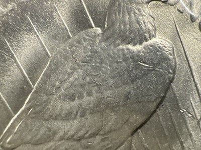 1923 P $1 Peace Silver Dollar Coin Reverse Lamination Error CH BU