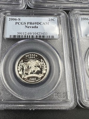 2006 S Complete 5 Coin CLAD Proof Quarter Set PCGS Graded PR69 DCAM
