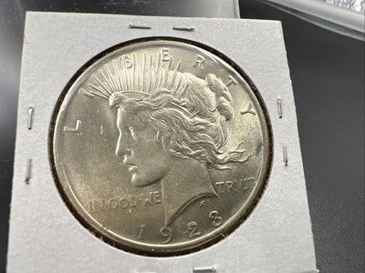 1923 P $1 Peace Silver Dollar Coin Laminated Planchet Error Reverse BU UNC