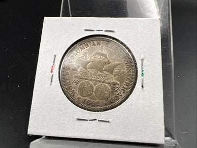 1892 US Christopher Columbian Columbus SILVER Half Dollar Choice XF EF / AU