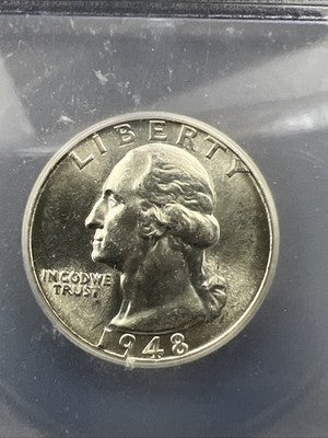 1948 P 25C Washington Quarter Silver Coin MS67 ICG #109