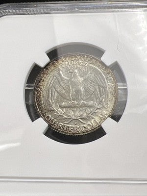 1958 D 25c Washington Silver Quarter Coin MS66 Toned Toner #006 NGC