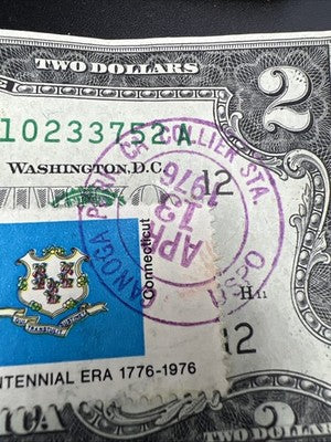 2 Same Block 1976 $2 Bicentennial FRN Canoga Park Canton Station LA VF/XF Circ