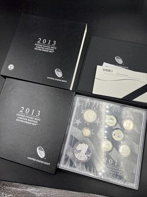 2013 Limited Edition US Silver Proof Set Complete w/ Box COA SK#a