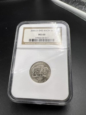 2005 D 5c Bison Jefferson Nickel Coin NGC MS66 SMS #017